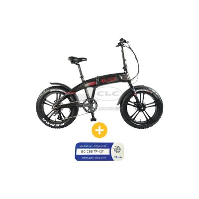 VELO A ASSISTANCE ELECTRIQUE SPORTY 20P NOIR+ MARQUAG+DECL BICYCODE